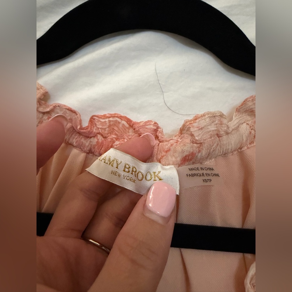 Ramy Brook Loraine Geometric Blouse – Romantic Peach Top - Picture 7 of 7